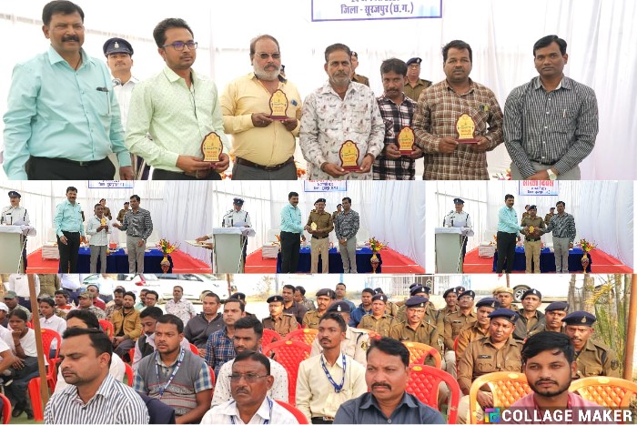 सारथी दिवस पर सूरजपुर कलेक्टर व डीआईजी/एसएसपी ने वाहन चालकों को किया सम्मानित