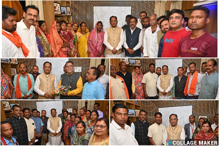 मुख्यमंत्री विष्णु देव साय से नवनिर्वाचित जनपद सदस्यों की सौजन्य भेंट : कहा – शासन की योजनाओं का लाभ जनता तक पहुँचाने में जनप्रतिनिधियों की भूमिका अहम