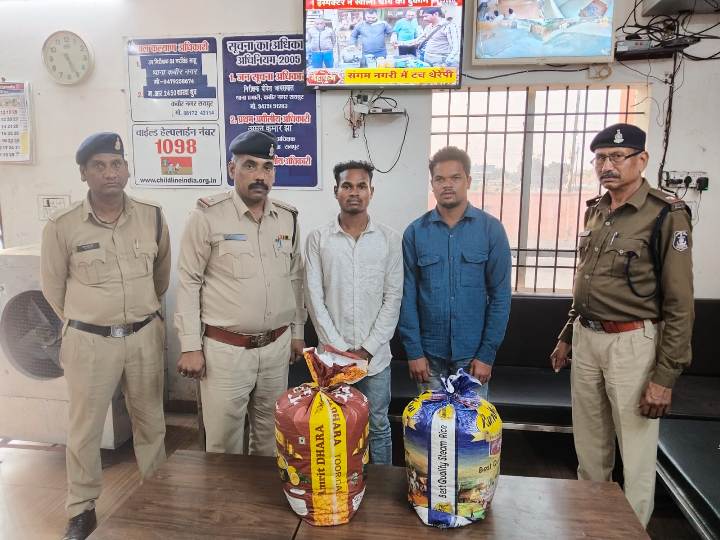 पुलिस की बड़ी कार्यवाही , 1.80 लाख रुपये के गांजा के साथ दो उड़ीसा निवासी गिरफ्तार