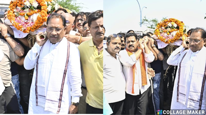 पहलगाम आतंकी हमले में शहीद हुए छत्तीसगढ़ के कारोबारी को अंतिम विदाई, मुख्यमंत्री साय ने दिया कंधा और दी श्रद्धांजलि.
