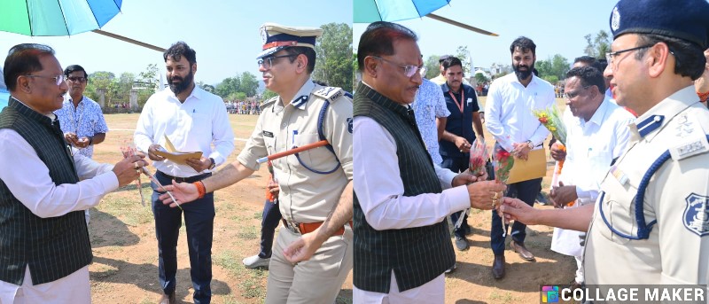 मुख्यमंत्री श्री विष्णुदेव साय का बगीचा हेलीपैड पर हुआ आत्मीय स्वागत !