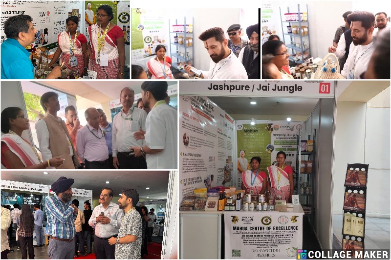 जशप्योर स्टॉल पर पहुंचे खाद्य प्रसंस्करण मंत्री चिराग पासवान : महुआ और मिलेट्स से बने नवाचार उत्पादों की सराहना