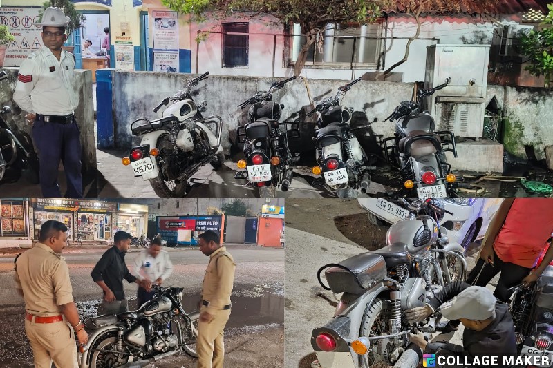 प्रेशर हार्न और मोडिफाई साइलेंसर पर यातायात पुलिस की त्वरित कार्यवाही : साइलेंसर में शोर और बाइक पर ट्रिपल सवारी अब नहीं चलेगी, 184 वाहन चालकों पर कार्यवाही कर ₹76,500 समन शुल्क वसूला गया,