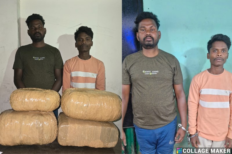 गांजा तस्करी करते उड़ीसा के दो अंतर्राज्यीय गांजा तस्कर गिरफ्तार : 1 लाख 75 हजार मूल्य का 18 किलो 210 ग्राम गांजा किया गया है जप्त