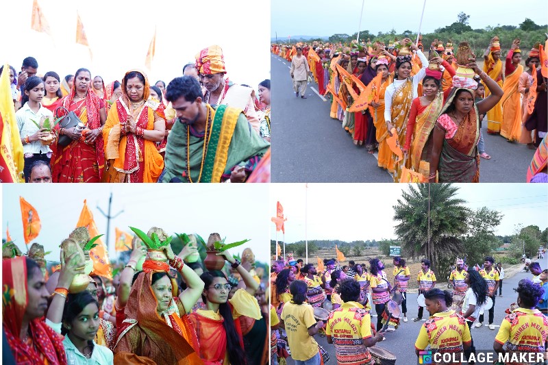 श्री जगन्नाथ मंदिर प्राण प्रतिष्ठा कार्यक्रम में निकली भव्य कलश यात्रा हजारों की संख्या में निकली शोभा यात्रा