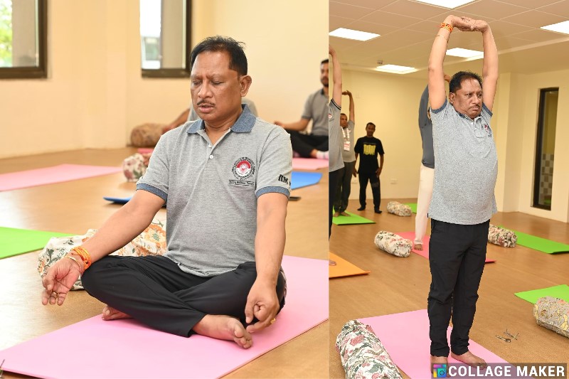 मुख्यमंत्री विष्णु देव साय ने चिंतन शिविर 2.0 के दूसरे दिन योग से की दिन की शुरुआत