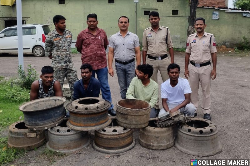 जोरापाली इंडस्ट्रीज में चोरी की वारदात का खुलासा : इंडस्ट्री से ड्रम, डिस्क और इंजन हेड उड़ाए, कोतरारोड़ पुलिस ने चार युवकों और एक नाबालिग को दबोचा, 90 हजार के माल सहित 5 आरोपी गिरफ्तार.