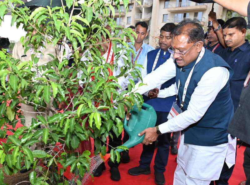 मुख्यमंत्री ने आईआईएम रायपुर परिसर में किया सुशासन वाटिका का शुभारंभ