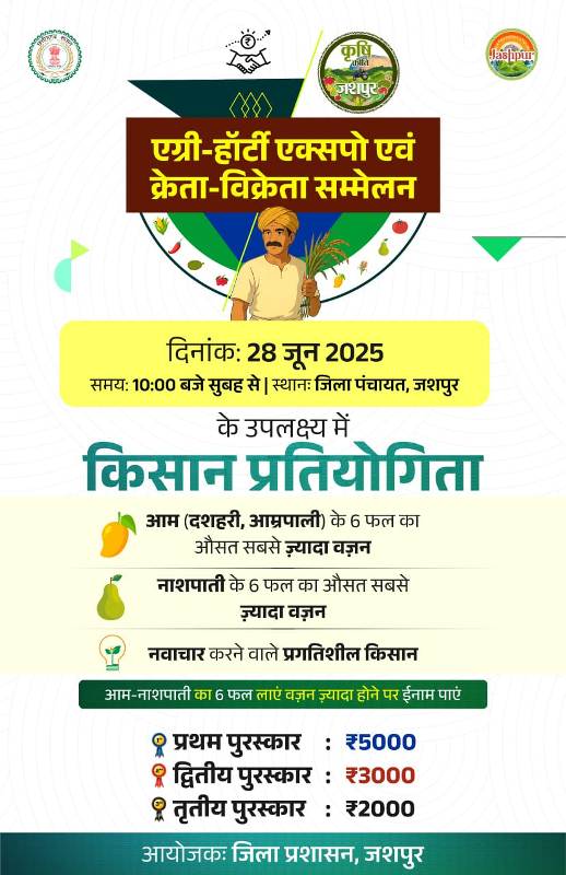 जशपुर में पहली बार आम, नाशपाती और नवाचार किसानों की प्रतियोगिता, विजेताओं को मिलेगा नगद इनाम