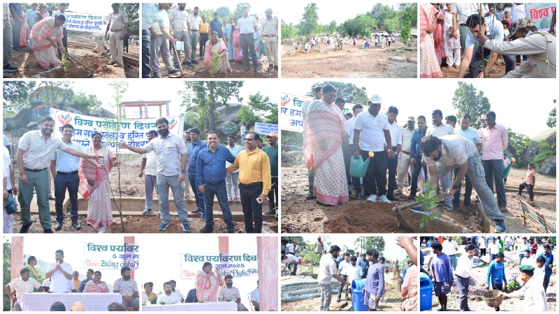 विश्व पर्यावरण दिवस के अवसर पर देशदेखा में पर्यावरण संरक्षण के महत्व बताते हुए प्लास्टिक मुक्त जशपुर बनाने का लिया गया संकल्प