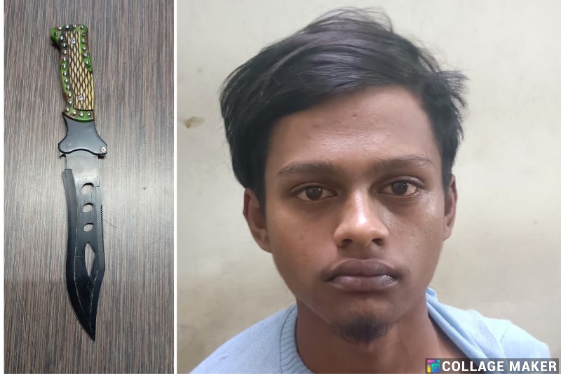 साईं मंदिर के पास चाकू लेकर घूम रहा था युवक, लोगों में मचा हड़कंप – पुलिस ने भेजा जेल