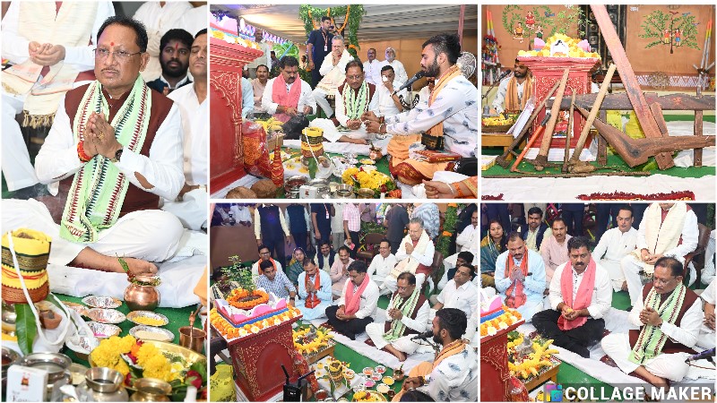 मुख्यमंत्री निवास में हरेली उत्सव : श्री साय ने गौरी-गणेश, नवग्रह की पूजा कर भगवान शिव का किया अभिषेक, प्रदेशवासियों की सुख-समृद्धि की कामना की