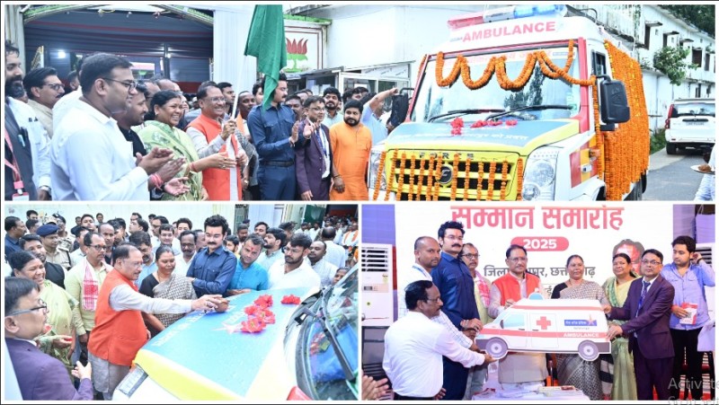 मुख्यमंत्री श्री साय ने आधुनिक सुविधाओं से युक्त एम्बुलेंस को हरी झंडी दिखा कर किया रवाना