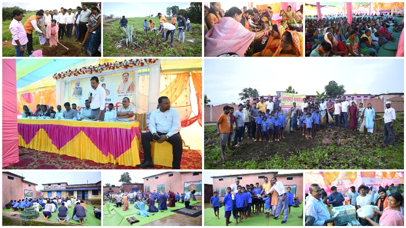 जशपुर में जिला स्तरीय सुशासन शिविर का भव्य आयोजन: जनप्रतिनिधियों ने किया सामग्री वितरण, बच्चों के लिए खेल और ग्रामीणों के लिए योजनाओं की जानकारी