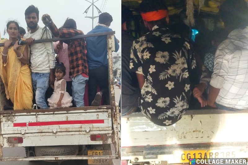 मालवाहक में यात्री ढोने पर रायगढ़ पुलिस की सख्त कार्रवाई : रायगढ़ में खतरनाक यात्री परिवहन पर पुलिस का शिकंजा, तीन वाहन चालकों पर ₹5000-₹5000 का ई-चालान.