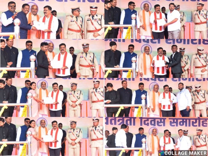 स्वतंत्रता दिवस पर अधिकारी-कर्मचारी सम्मानित : दुर्ग जिले में उप मुख्यमंत्री विजय शर्मा ने किया सम्मान, उत्कृष्ट कार्य के लिए दुर्ग के 79 अफसरों व कर्मचारियों को मिला सम्मान, स्वतंत्रता दिवस समारोह में प्रशस्ति-पत्र किये गए प्रदान.