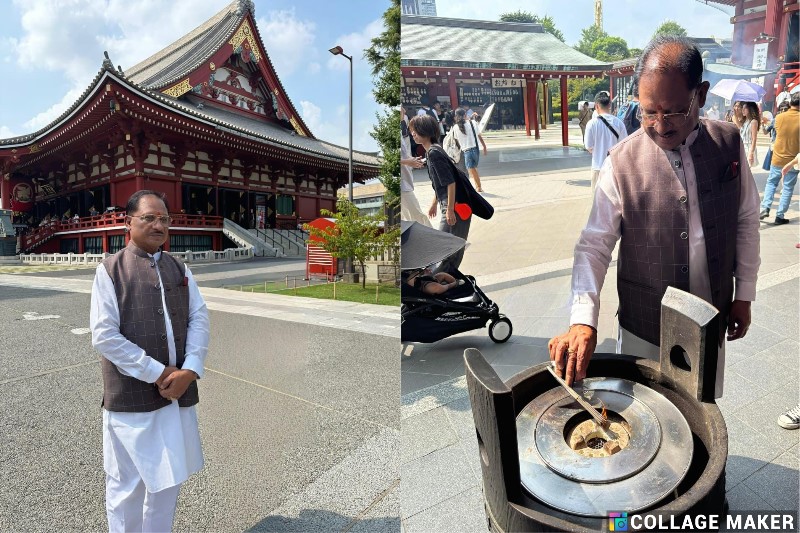 मुख्यमंत्री विष्णुदेव साय ने जापान पहुंचने के बाद सबसे पहले टोक्यो स्थित ऐतिहासिक असाकुसा मंदिर में की पूजा-अर्चना, छत्तीसगढ़ की 3 करोड़ जनता की खुशहाली और समृद्धि की कामना