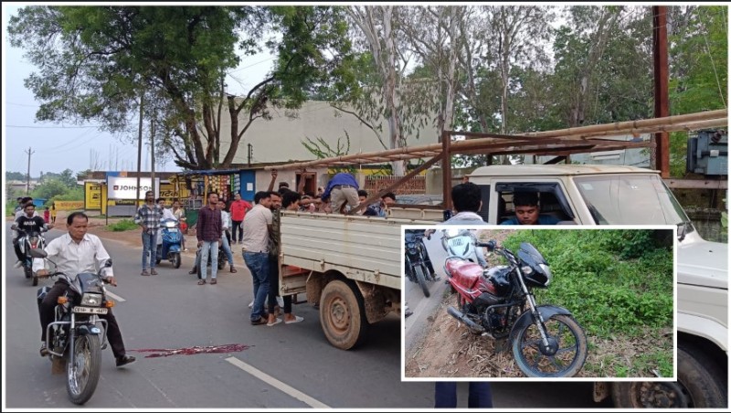 तेज रफ्तार ने छीनी मुस्कान! कुनकुरी में बेकाबू बाइक सवार सड़क पर गिरा, जिंदगी और मौत के बीच जंग