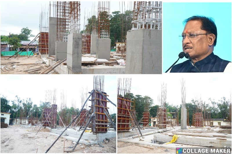जगदेव राम उरांव कल्याण आश्रम धर्मार्थ चिकित्सालय के नवीन भवन का तीव्र गति से हो रहा है निर्माण