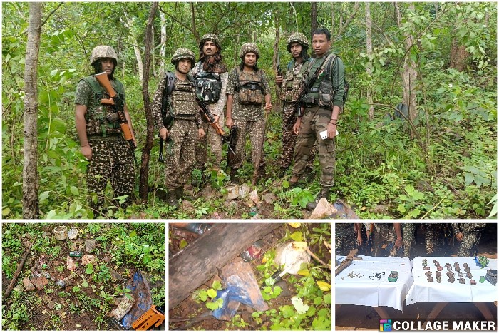 अबूझमाड़ में सुरक्षा बलों की बड़ी कामयाबी, धनोरा थाना क्षेत्र से विस्फोटक और हथियार बरामद