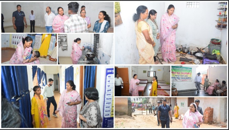 महिला एवं बाल विकास मंत्री लक्ष्मी राजवाड़े का जशपुर दौरा: बाल संप्रेक्षण गृह, बालिका गृह और सखी वन स्टॉप सेंटर का औचक निरीक्षण