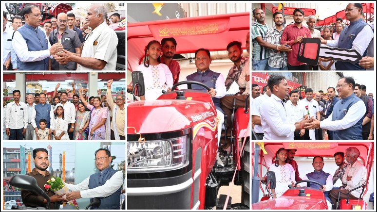धान का कटोरा कहे जाने वाले छत्तीसगढ़ में किसानों को मिला जीएसटी सुधार का लाभ : मुख्यमंत्री विष्णु देव साय ने जीएसटी बचत उत्सव के बीच ट्रैक्टर शोरूम पहुंचकर किसानों से किया आत्मीय संवाद