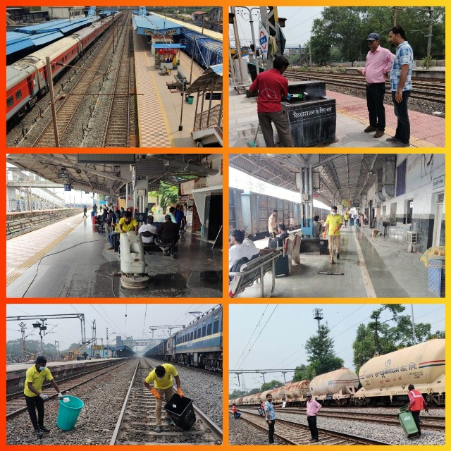 स्वच्छ रेल–सुरक्षित सफर: मंडल के प्रमुख स्टेशनों पर चला स्वच्छता अभियान, पेयजल तक हुई जांच