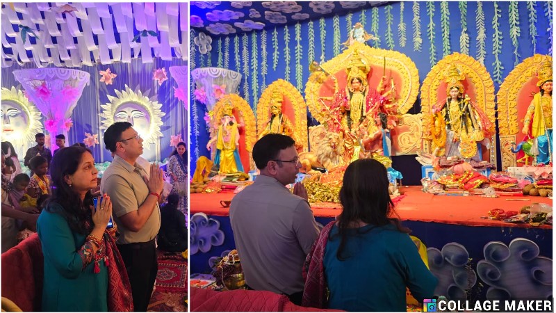 दुर्गा महोत्सव पर एसएससी शशि मोहन सिंह ने पत्नी संग लिया माता दुर्गा का आशीर्वाद, जशपुर की खुशहाली व समृद्धि की की मंगलकामना