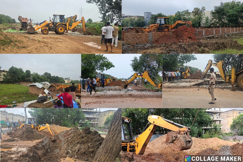 नवा रायपुर में अवैध विकास पर जिला प्रशासन की सख्त कार्रवाई : कलेक्टर के निर्देश पर संयुक्त टीम ने हटाए अवैध निर्माण