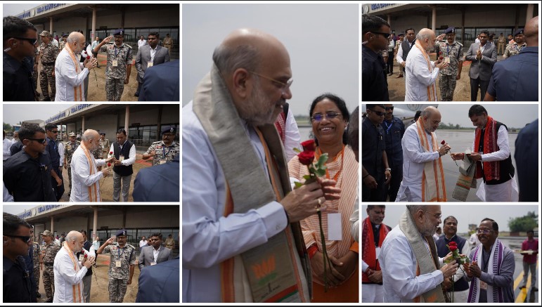 अमित शाह पहुंचे जगदलपुर, मुख्यमंत्री विष्णु देव साय और अन्य नेताओं के साथ लेंगे बस्तर दशहरा लोकोत्सव का हिस्सा