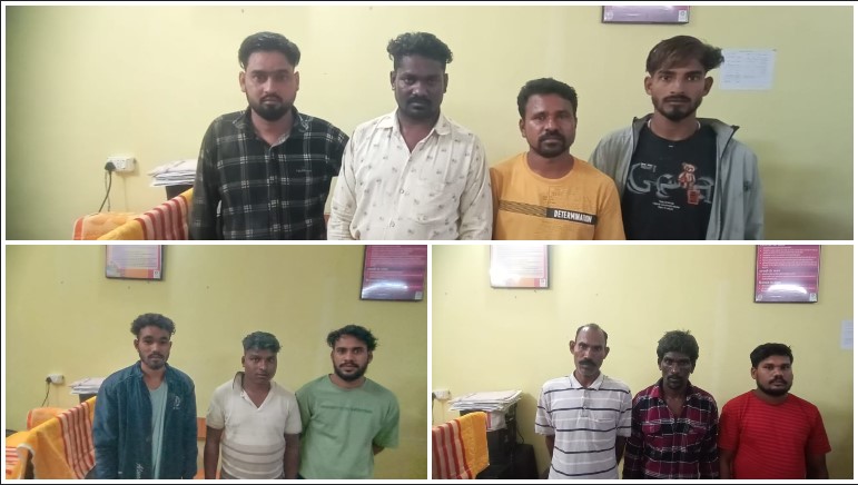 समाधान सेल की सूचना पर पुलिस की बड़ी कार्रवाई: 10 जुआरी गिरफ्तार, ₹13,120 नगद व ताश की गड्डी जब्त