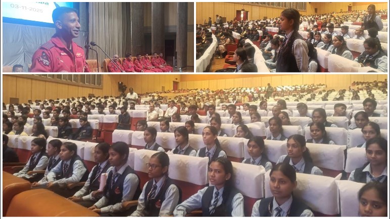 “दिल में देशभक्ति, आँखों में सपना” — सूर्यकिरण टीम ने रायपुर के बच्चों से की प्रेरक मुलाकात, एयर शो से पहले बढ़ाया उत्साह