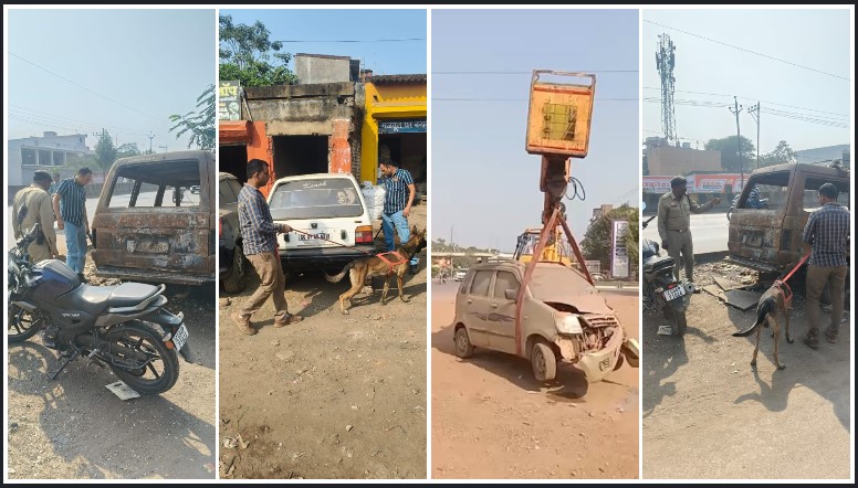 राष्ट्रीय सुरक्षा अलर्ट के बीच दुर्ग यातायात पुलिस का मेगा ऑपरेशन: बम स्क्वाड–डॉग स्क्वाड के साथ हाईवे पर भारी जाँच, 173 वाहन हटे, सैकड़ों पर एक्शन