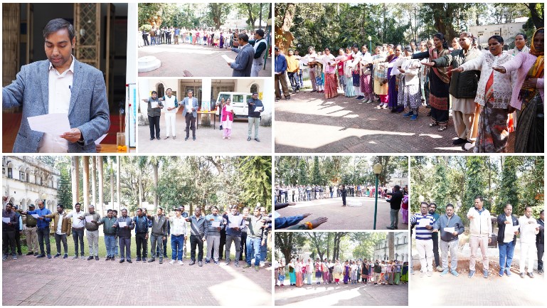 संविधान दिवस पर जशपुर में उत्साह! अपर कलेक्टर ने दिलाई शपथ, प्रास्तावना की पंक्तियाँ गूँजी कलेक्टोरेट परिसर में