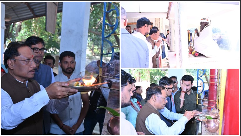 मुख्यमंत्री विष्णुदेव साय ने नारायणपुर अघोरेश्वर आश्रम में की मां काली, गणेश और शिवलिंग की पूजा—प्रदेशवासियों की सुख-समृद्धि की मंगल कामना