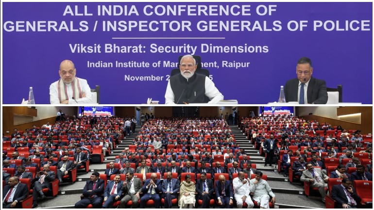 60वें अखिल भारतीय डीजीपी सम्मेलन में पीएम मोदी का बड़ा विज़न—आतंकवाद से नशीली दवाओं तक, हर चुनौती से निपटने के लिए भारत तैयार; शीर्ष शहरों को पहली बार शहरी पुलिस नवाचार पुरस्कार