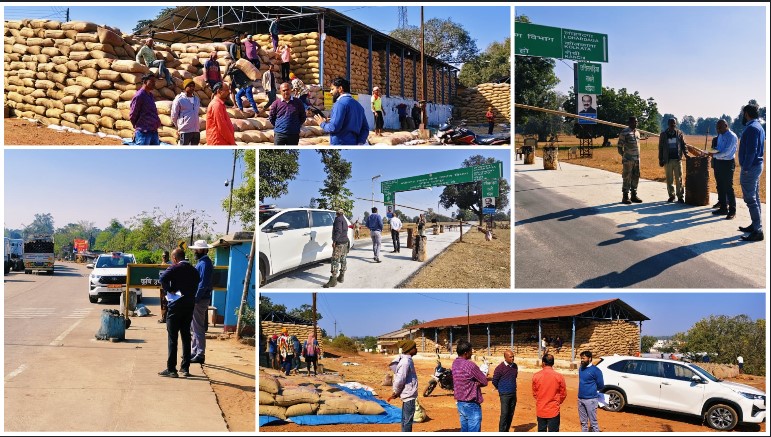 अवैध धान परिवहन पर सख्ती, किसानों को मिलेगा पूरा लाभ: जशपुर में कलेक्टर रोहित व्यास ने खरीदी केंद्र व अंतरराज्यीय चेक पोस्टों की गहन जांच की