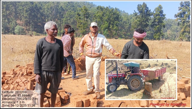 जशपुर में वनभूमि पर अवैध ईंट भट्ठा निर्माण पर वन विभाग का कड़ा एक्शन, सोनक्यारी परिसर से अवैध ईंटें जब्त