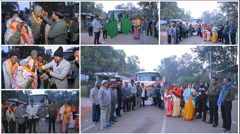 तिलक-माला और मंगलकामनाओं संग रवाना हुए तीर्थ यात्री, जशपुर से शिरडी-त्रयम्बकेश्वर की यात्रा शुरू