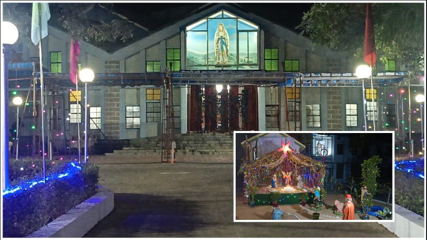 क्रिसमस पर आस्था और उल्लास का संगम: कुनकुरी स्थित रोजरी की महारानी महागिरजा में शांति, प्रेम और भाईचारे का दिया गया संदेश