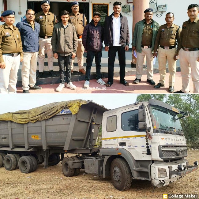 जगन्नाथपुर खदान से कोयला चोरी का खुलासा : 43 टन चोरी का कोयला और ट्रक-ट्राला बरामद, बीएनएस की धाराओं में मामला दर्ज, खड़गवां पुलिस ने तीन आरोपियों को किया गिरफ्तार.