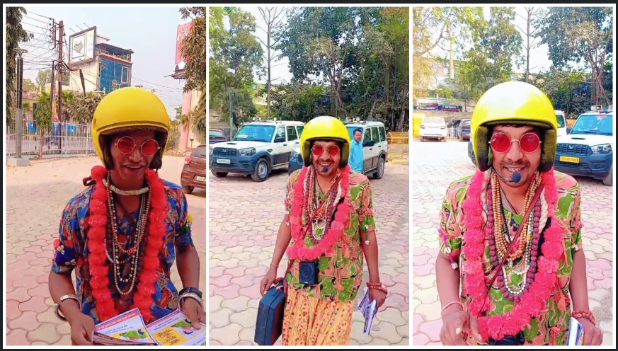 रायपुर में यातायात जागरूकता का अनोखा प्रयोग: सड़क सुरक्षा माह 2026 में ट्रैफिक पुलिस ने पीके स्टाइल में लोगों को किया जागरूक