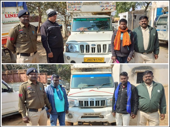 ऑपरेशन शंखनाद: जशपुर पुलिस ने तड़के छापेमारी कर झारखंड के चार गौ तस्करों को धर दबोचा, दो पिकअप से 6 गौवंश सकुशल बरामद, तस्करी का बड़ा नेटवर्क हुआ उजागर