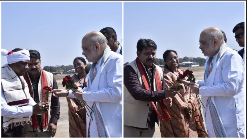 जगदलपुर में केन्द्रीय गृह मंत्री अमित शाह का गरिमामय आगमन, ऐतिहासिक बस्तर पण्डुम समापन को लेकर लालबाग मैदान में उमड़ा उत्साह