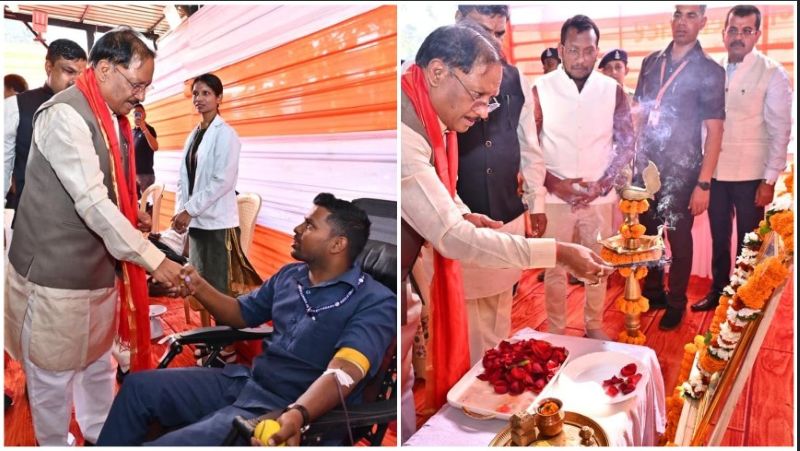 जन्मदिन पर जनसेवा का संकल्प: मुख्यमंत्री निवास में रक्तदान महाअभियान, धन्वंतरि पूजन से हुआ शुभारंभ, जरूरतमंदों के लिए निःशुल्क रक्त उपलब्ध कराने की बड़ी पहल
