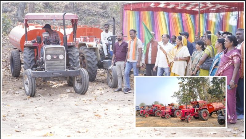 सामाजिक एकता और जनसुविधा को मिला संबल: श्रीमती कौशल्या साय ने करोड़ों के विकास कार्यों का शुभारंभ किया, गर्मी से राहत हेतु पंचायतों के लिए रवाना किए पानी टैंकर