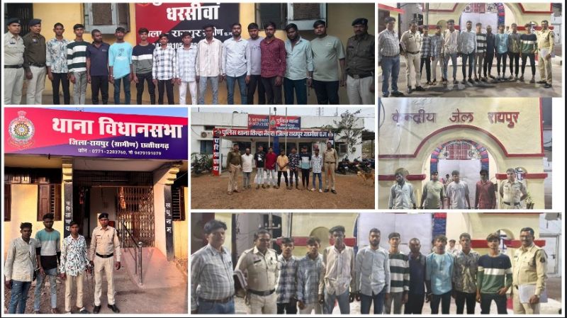 शांति भंग करने वालों पर कड़ा प्रहार: तिल्दा-नेवरा, धरसींवा और विधानसभा क्षेत्र में एक साथ कार्रवाई, फरार आरोपी दबोचे, चाकूबाज और वारंटी सीधे सलाखों के पीछे