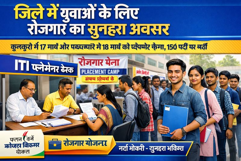 रोजगार की तलाश कर रहे युवाओं के लिए सुनहरा मौका, जशपुर जिले के कुनकुरी में दो दिवसीय प्लेसमेंट कैम्प के माध्यम से विद्युत मीटर तकनीशियन पदों पर भर्ती