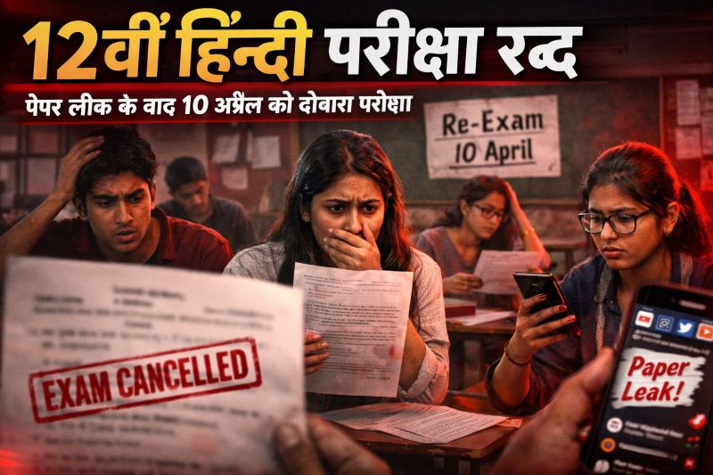 पेपर लीक विवाद पर कड़ा एक्शन: 14 मार्च की हिन्दी परीक्षा निरस्त, FIR दर्ज—10 अप्रैल को दोबारा परीक्षा, दोषियों पर होगी सख्त कार्रवाई