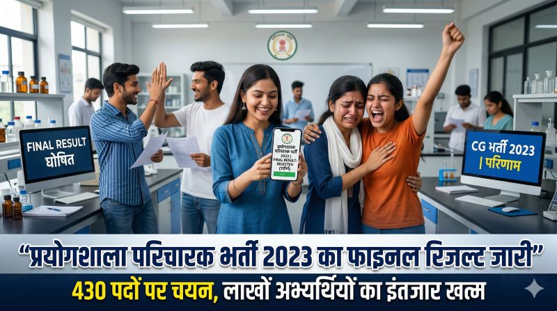 1.28 लाख आवेदनों के बाद 430 का चयन: लैब अटेंडेंट भर्ती की अंतिम सूची जारी, काउंसलिंग की तारीख तय—अब जल्द मिलेंगे नियुक्ति आदेश